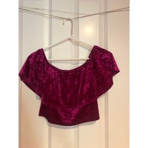 Forever 21 Pink Velvet Crop Top